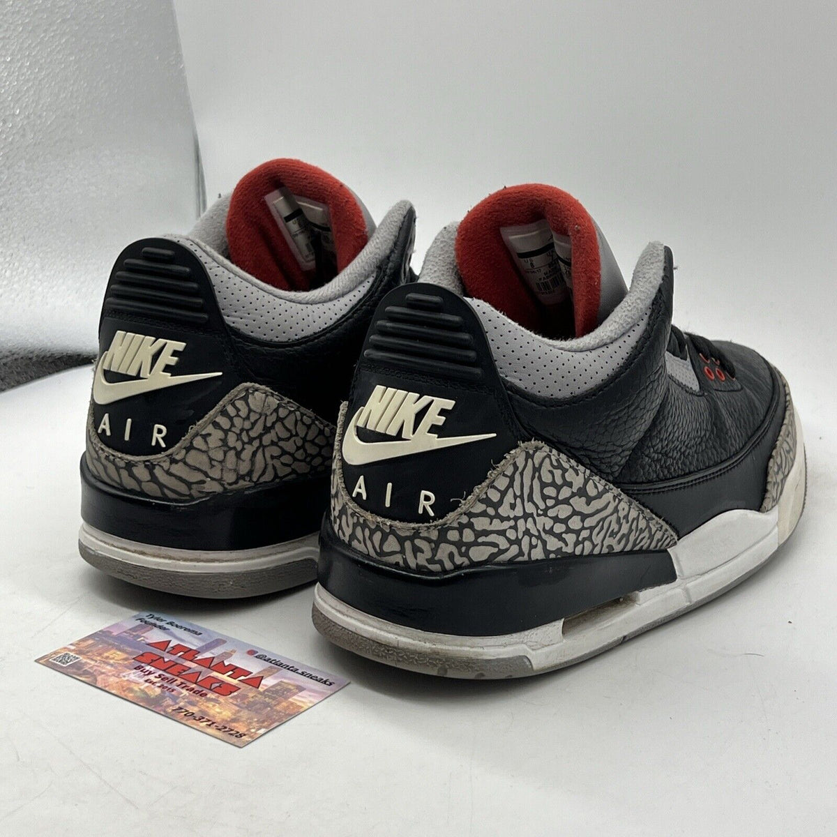Size 8 - Jordan 3 Retro OG Mid Black Cement Red Leather (854262-001)