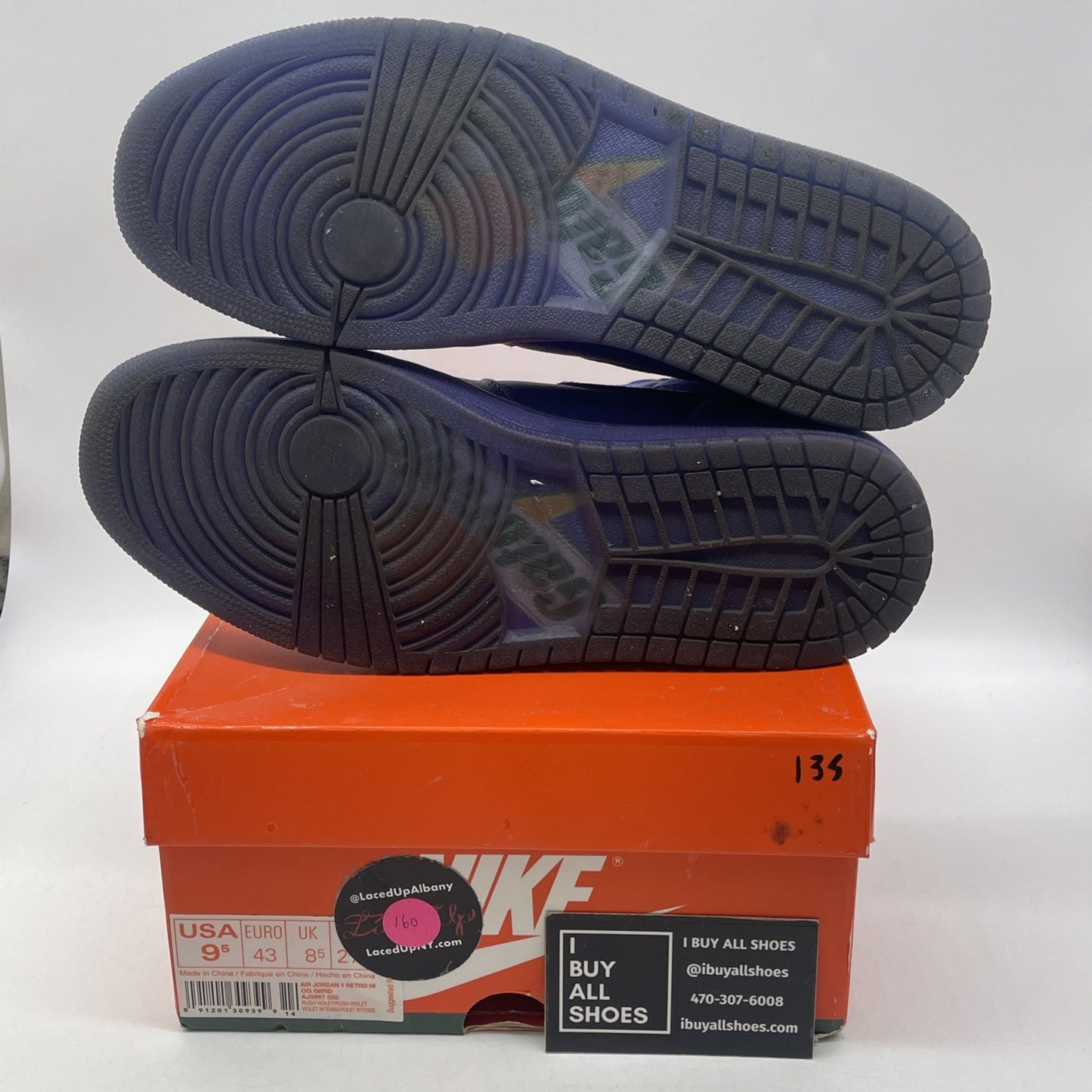 Size 9.5 - Air Jordan 1 Retro OG G8RD High Rush Violet Leather (AJ5997-555)