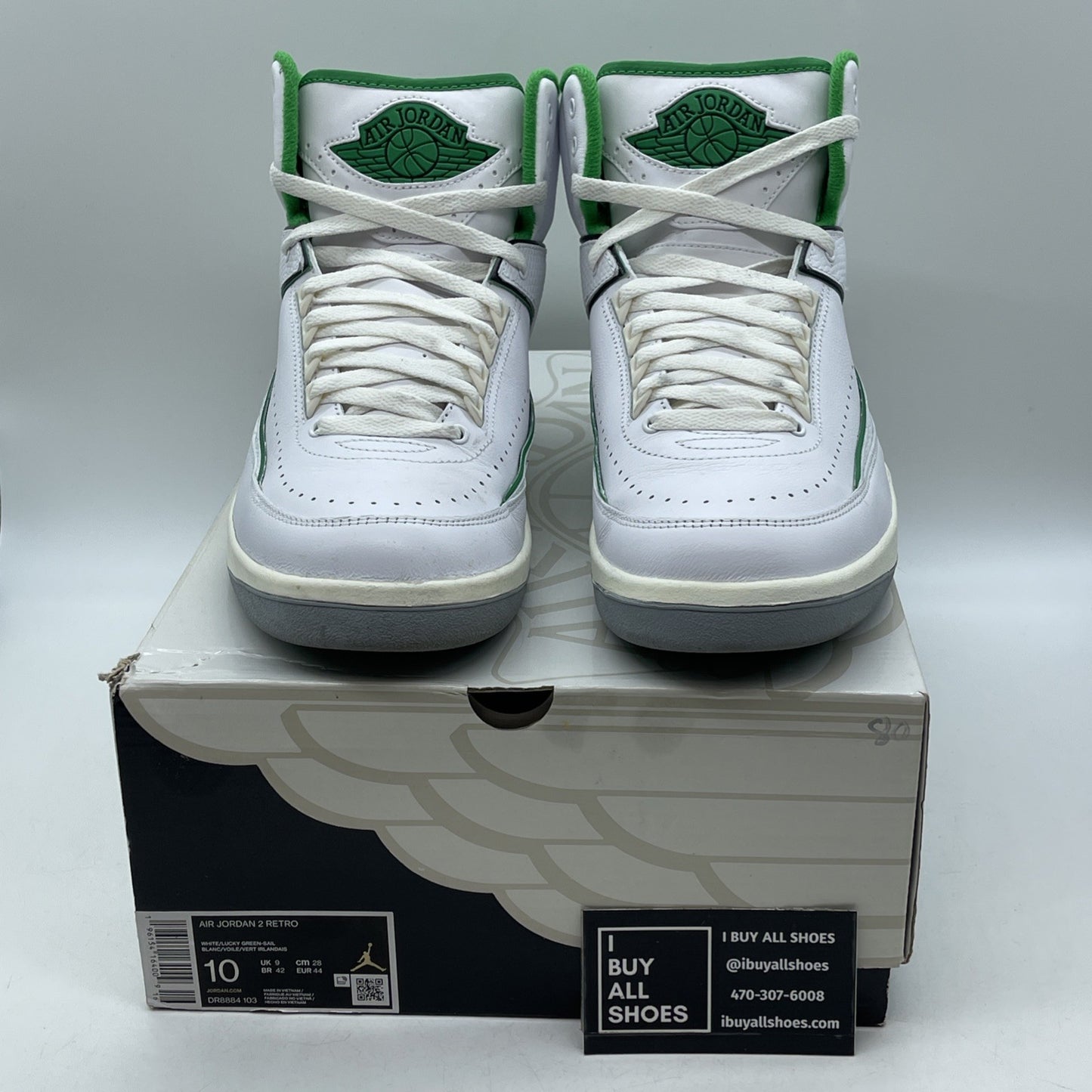 Size 10 - Jordan 2 Retro Lucky Green White Leather (DR8884-103)