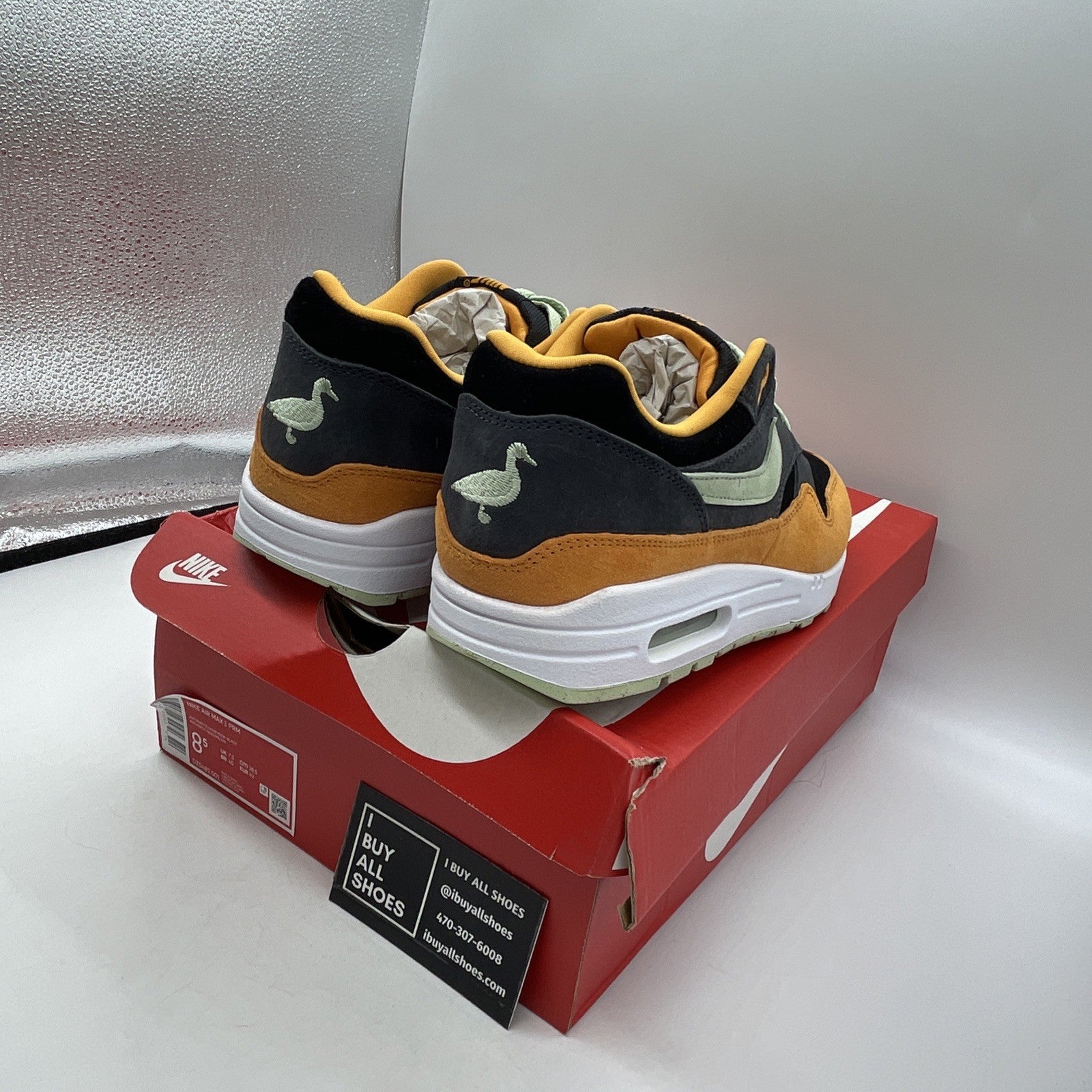 Size 8.5 - Nike Air Max 1 Premium Ugly Duckling Honeydew Suede (DZ0482-001)