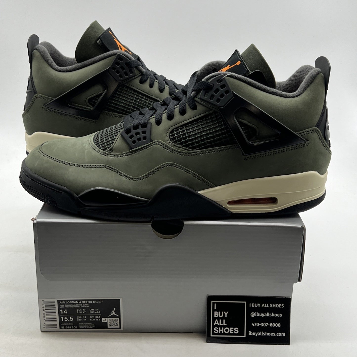 Size 14 - Undefeated x Air Jordan 4 Retro 2025 Green (IB1519-200)