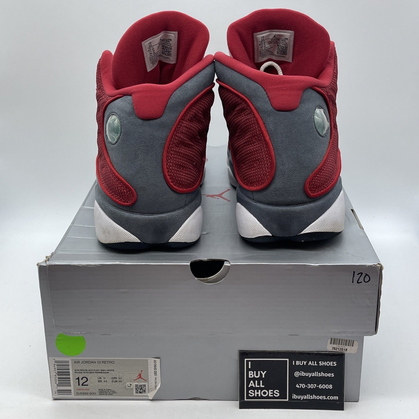 Size 12 - Jordan 13 Gym Red Flint Grey White Suede Leather (DJ5982600)