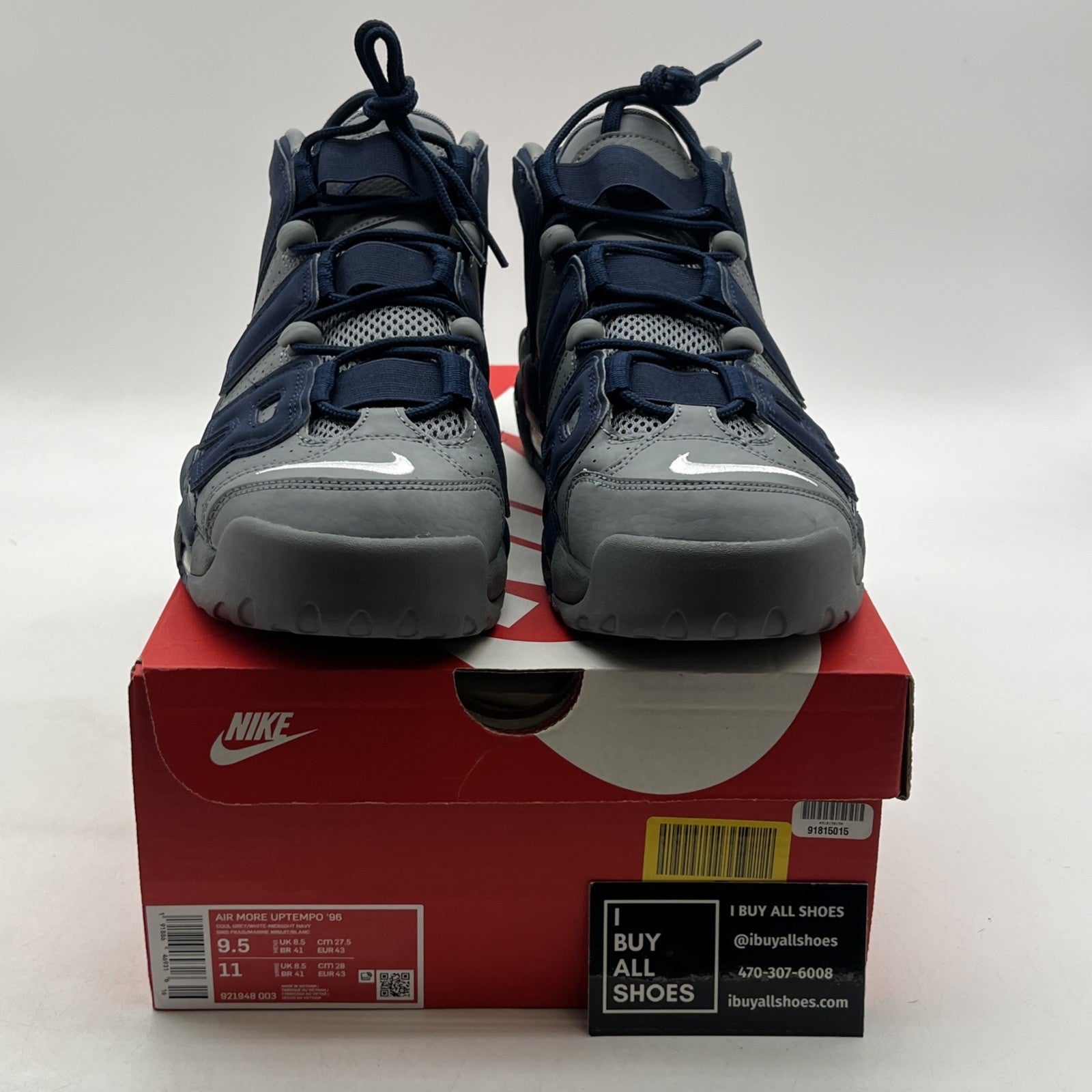 Size 9.5 - Nike Air More Uptempo Georgetown (921948-003).