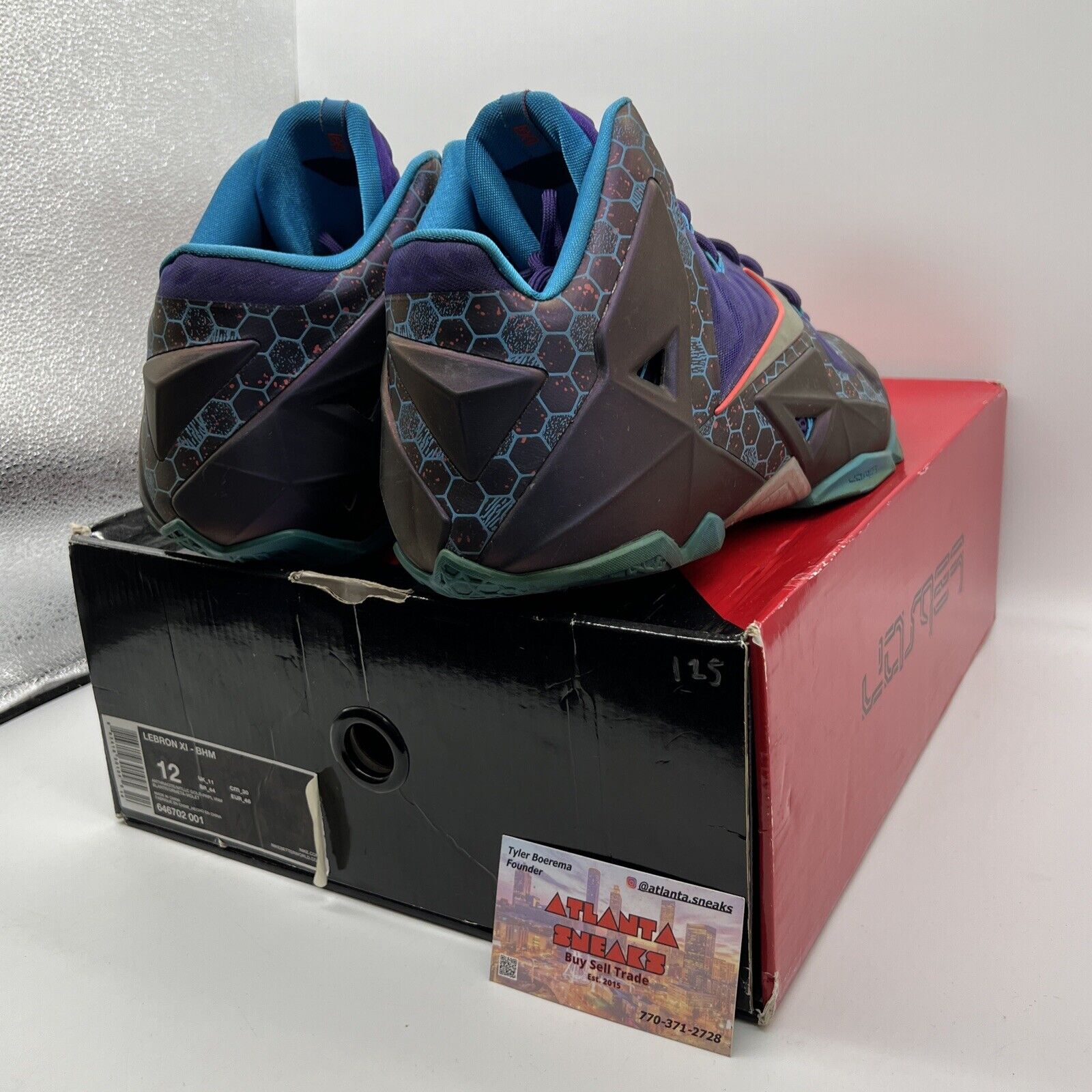 Size 12 - Nike LeBron 11 Hornets Purple Blue (616175-500)