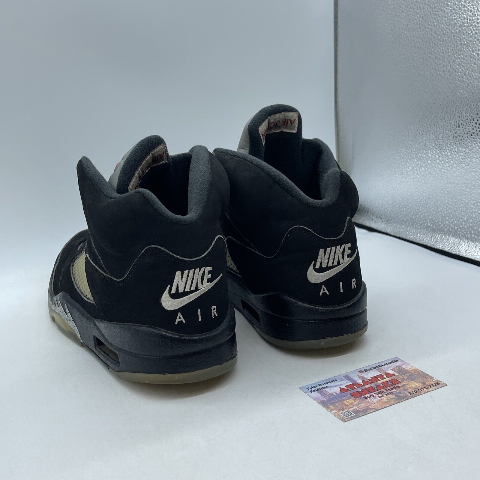 Size 11 - Jordan 5 OG Mid Metallic Silver Red Black Suede (845035-003)