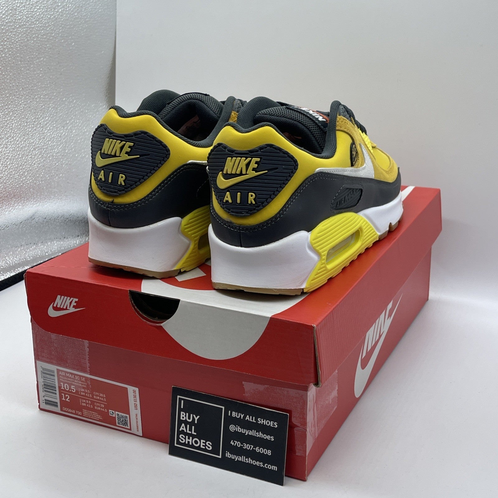 Size 10.5 - Nike Air Max 90 SE Go The Extra Smile Yellow Suede (DO5848-700)