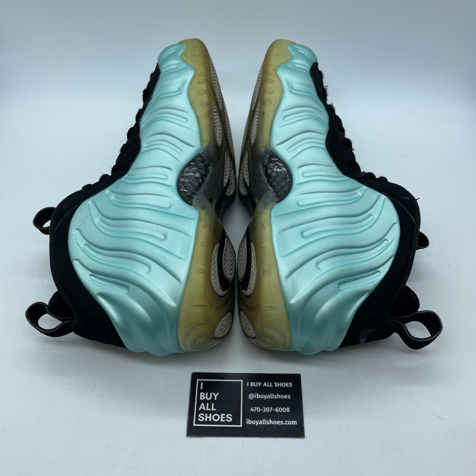 Size 11.5 - Nike Air Foamposite Pro Island Green Silver Leather (624041-303)