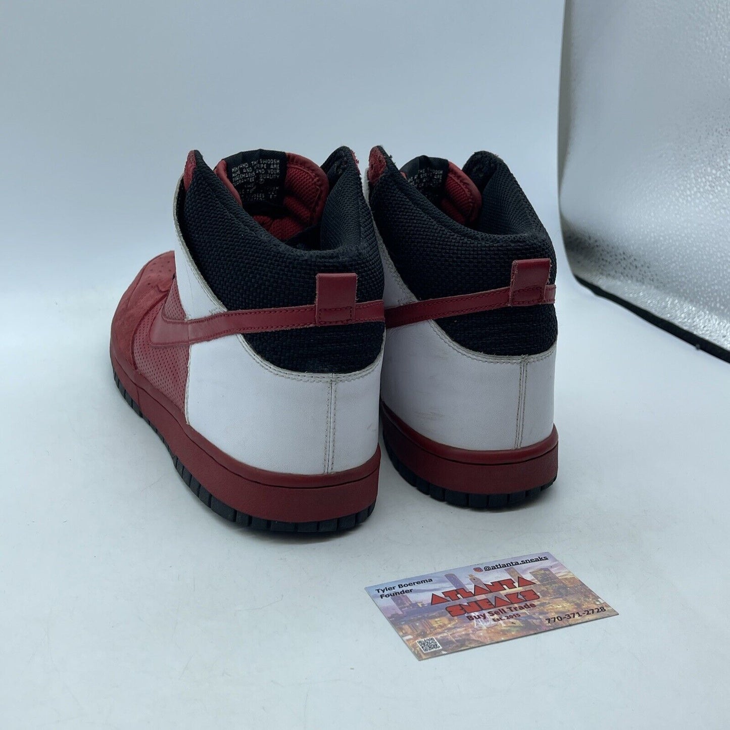 Size 10 - Nike Dunk High Red White Black Suede Leather (317982-661)