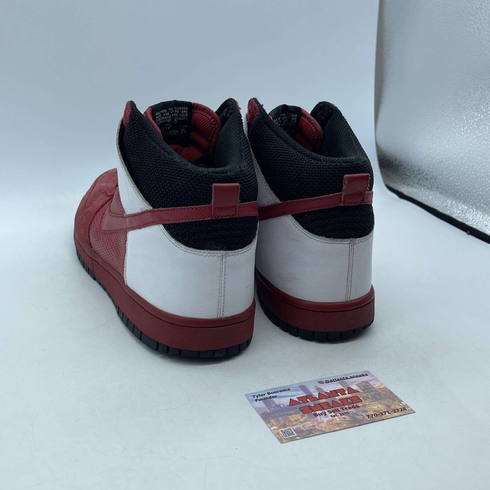 Size 10 - Nike Dunk High Red White Black Suede Leather (317982-661)