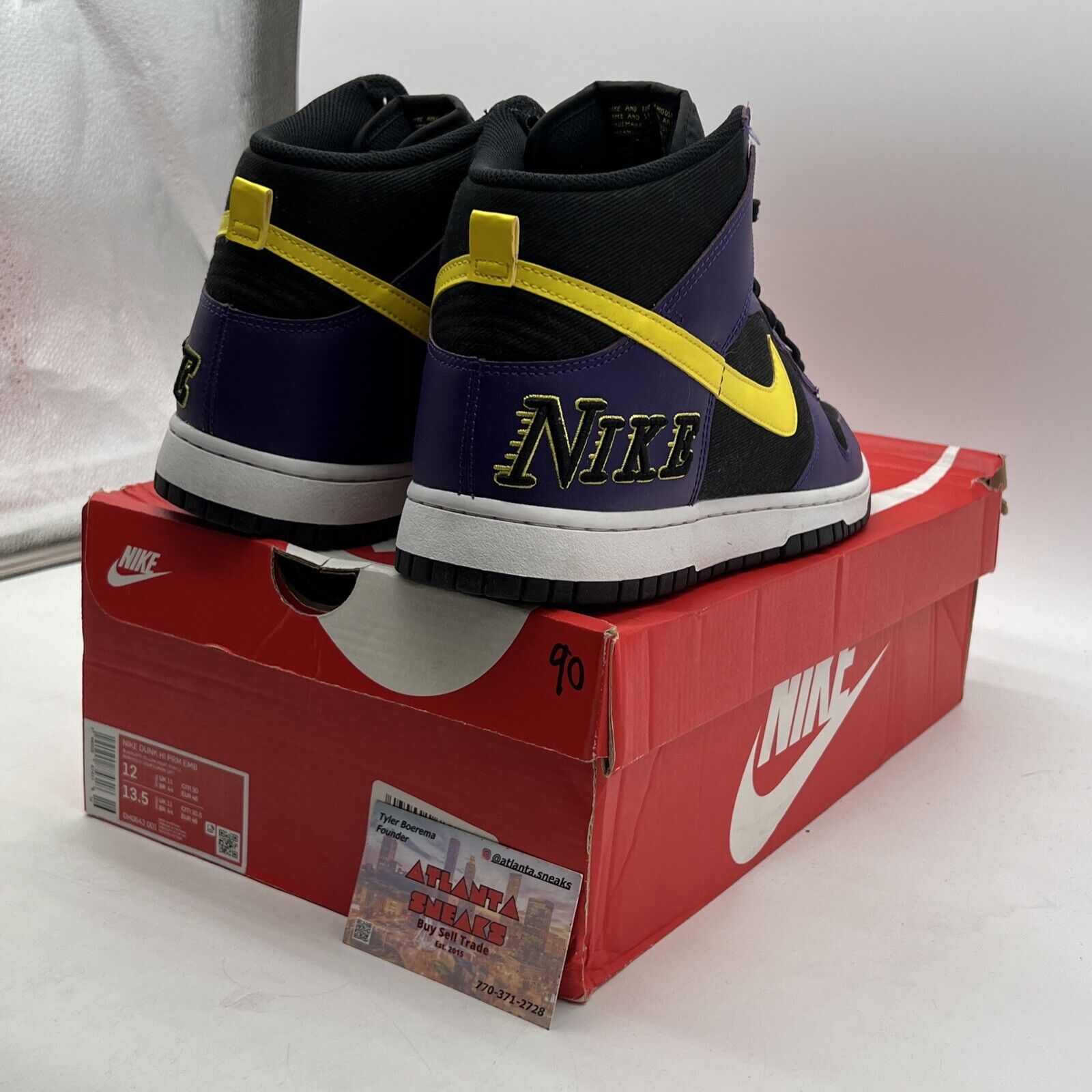 Size 12 - Nike Dunk Premium EMB High Lakers (DH0642-001)