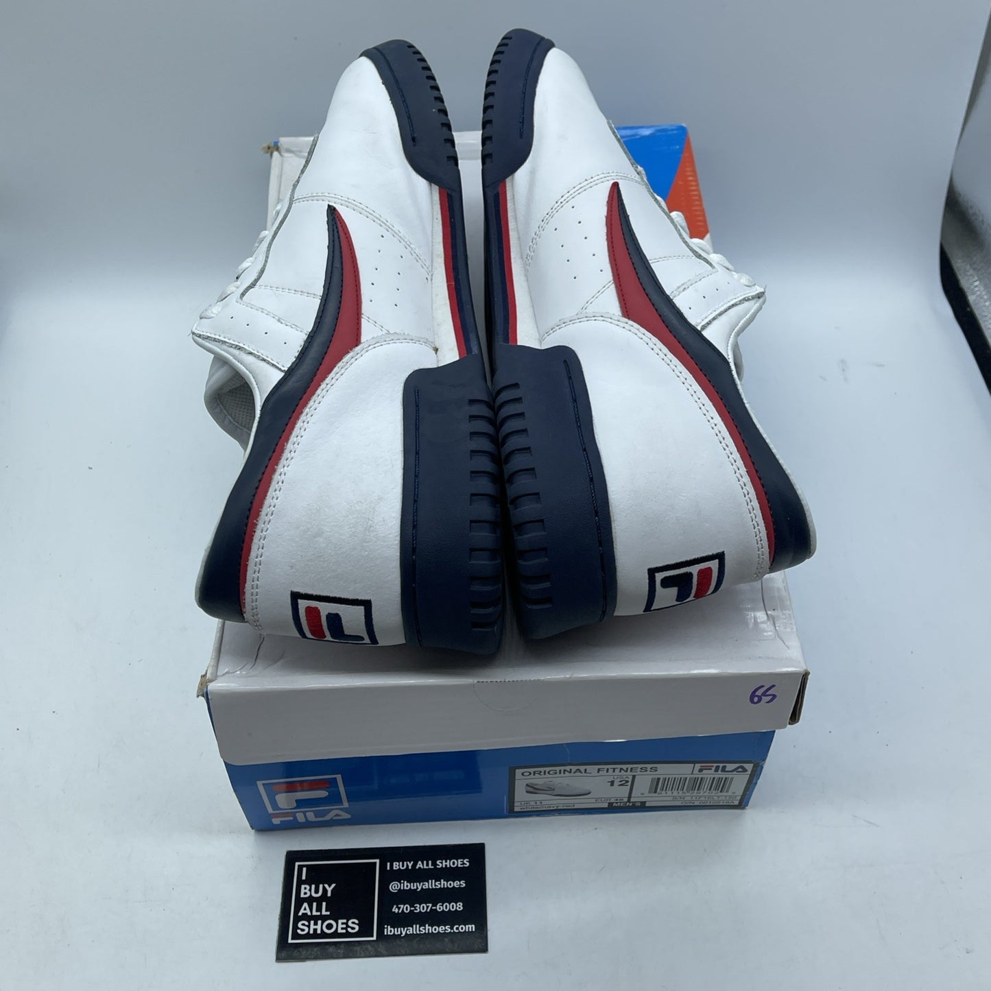 Size 12 - FILA Men's Original Fitness Sneaker White Blue Red (11F16LT-150)
