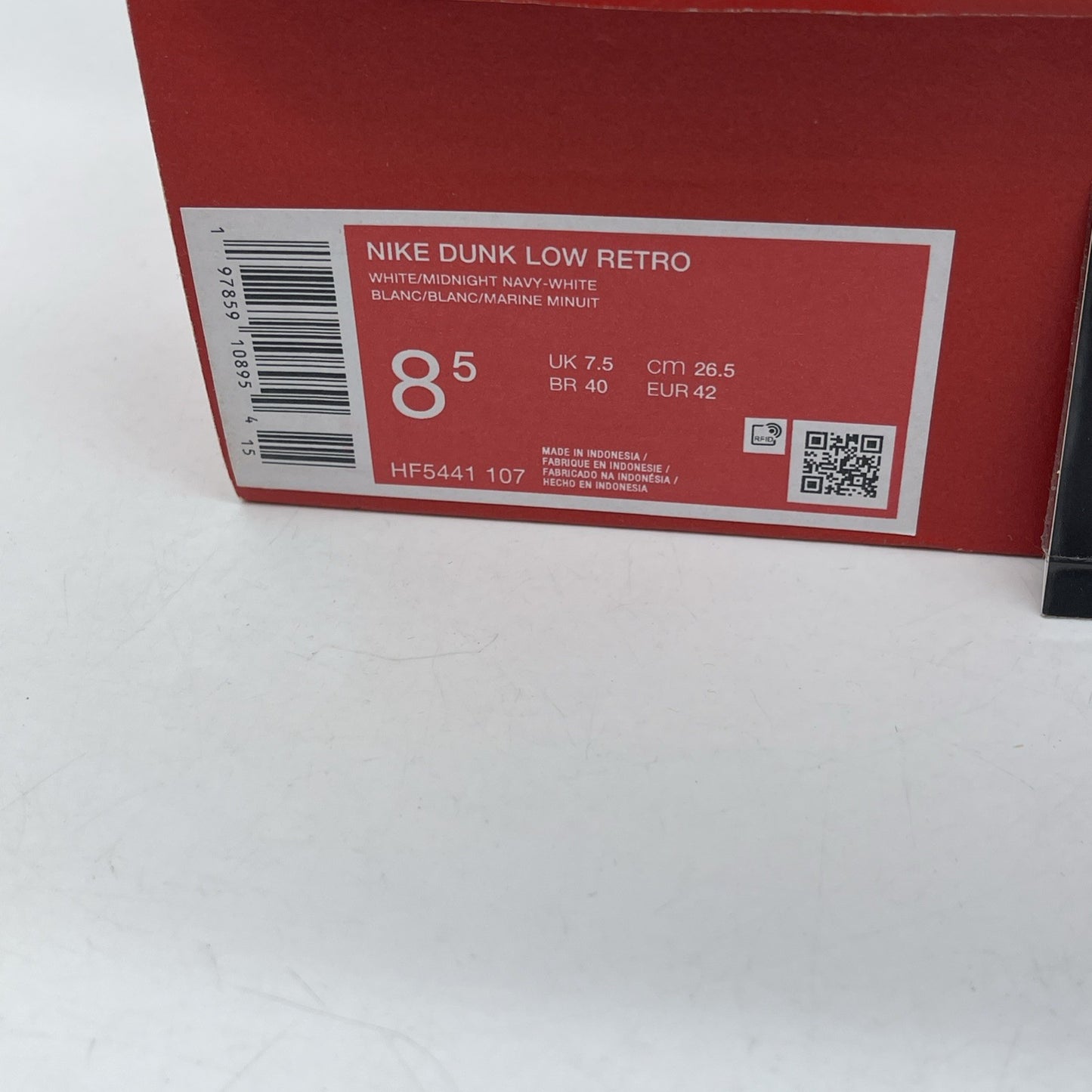 Size 8.5 - Nike Dunk 2025 Low Midnight Navy Blue White Leather (HF5441-107)