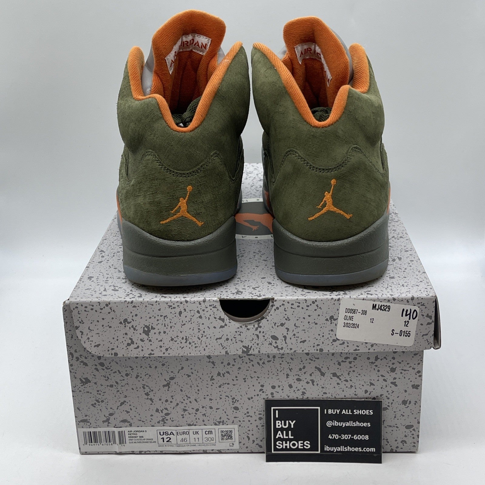 Size 12 - Air Jordan 5 Retro 2024 Olive Green Orange Suede (DD0587-308)