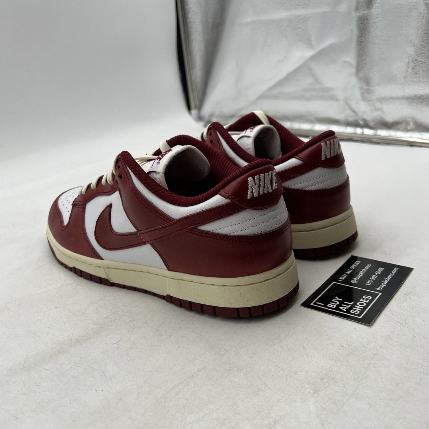 Size 11W- Dunk Low PRM Team Red White Leather (FJ4555-100)