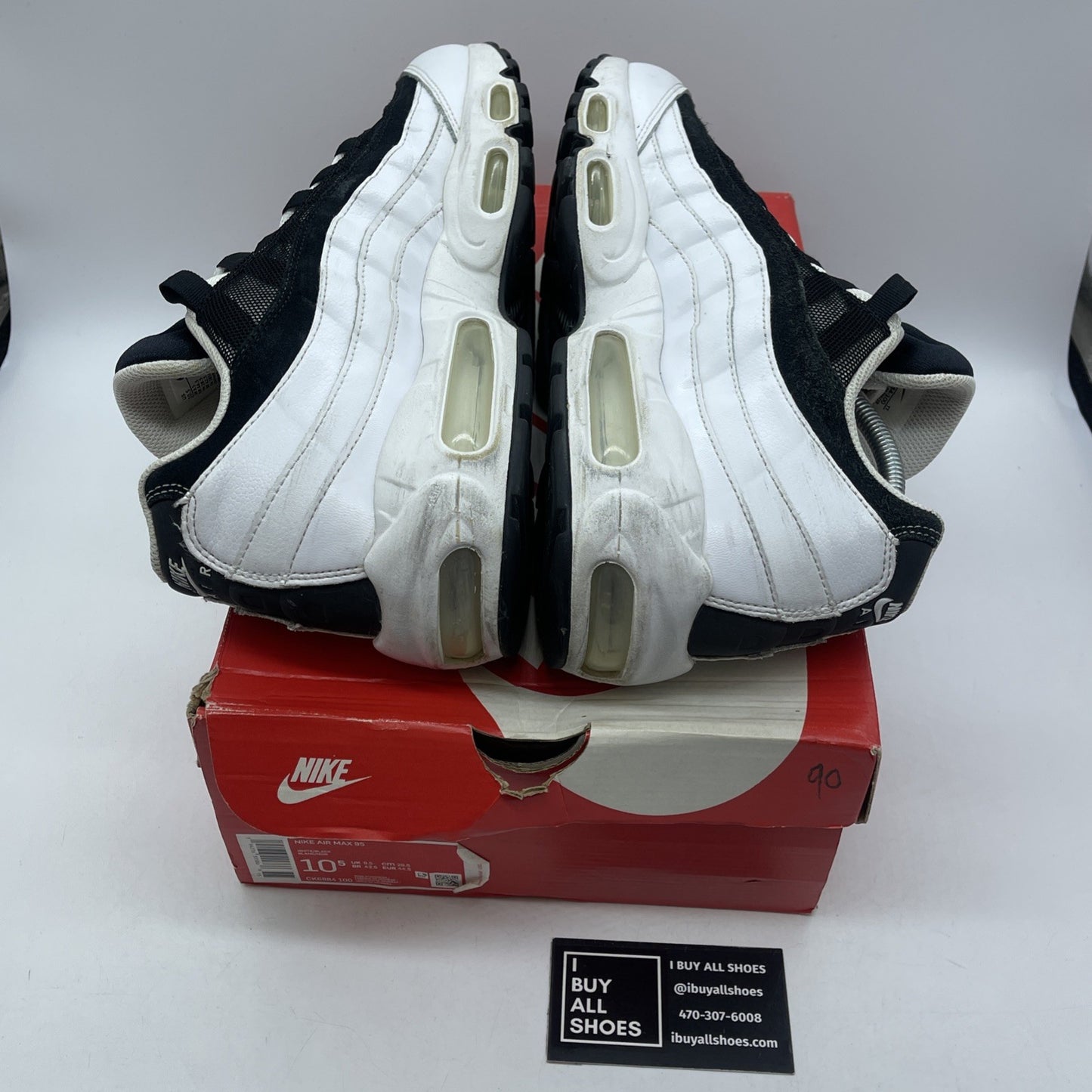 Size 10.5 - Nike Air Max 95 Ying Yang Pack White Black Leather (CK6884-100)