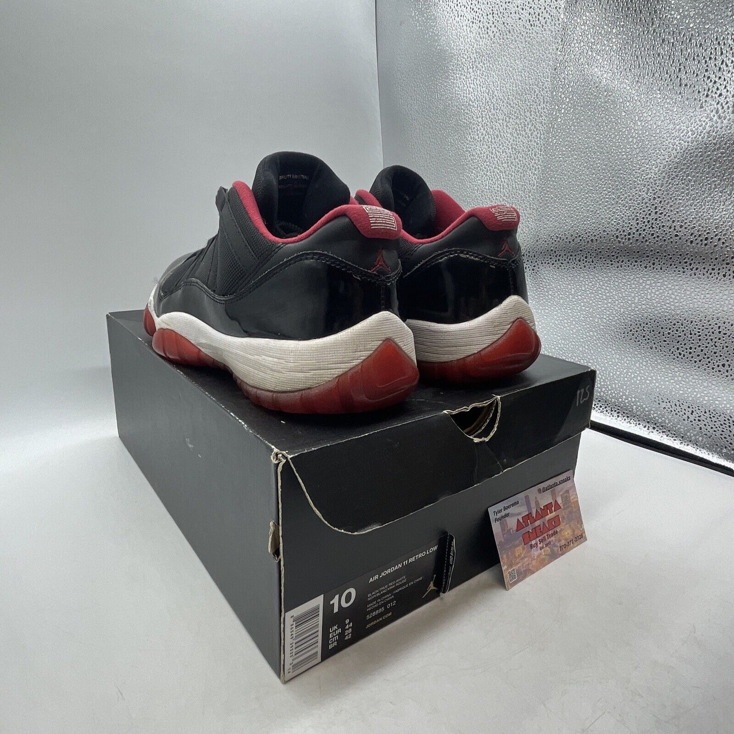 Size 10 - Air Jordan 11 Retro 2015 Low Bred Black White Red  (528895-012)