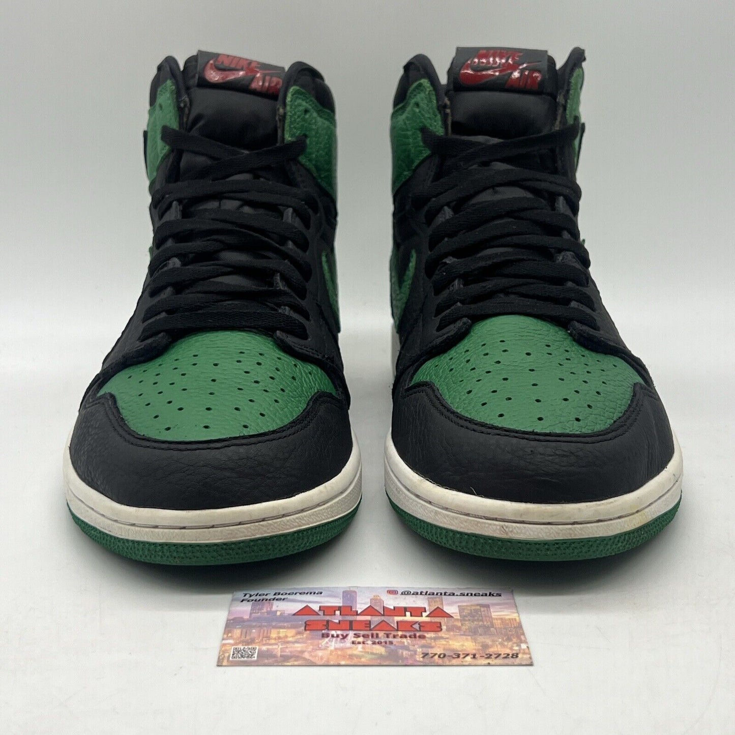 Size 13 - Jordan 1 Retro OG High Pine Green 2.0 Black Green Leather Red