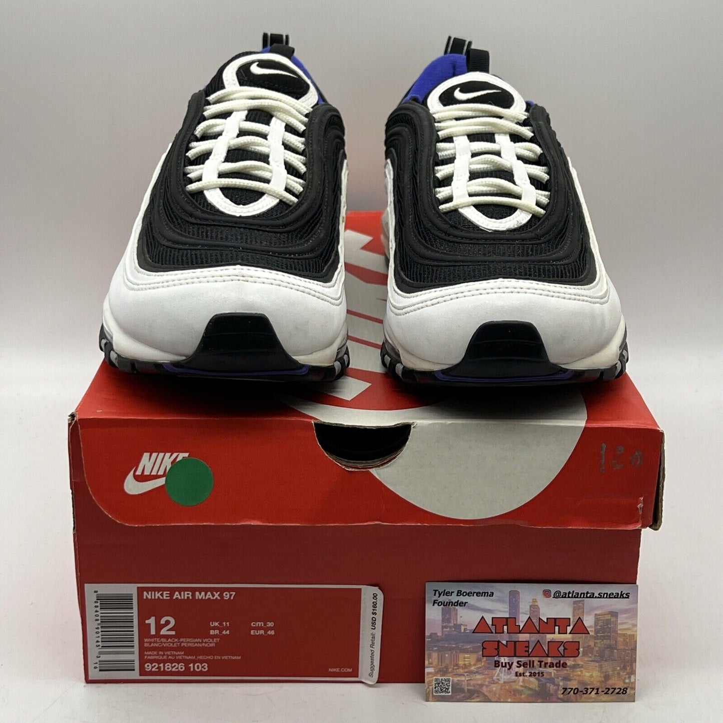 Size 12 - Nike Air Max 97 Persian Violet Black White Purple (921826-103)