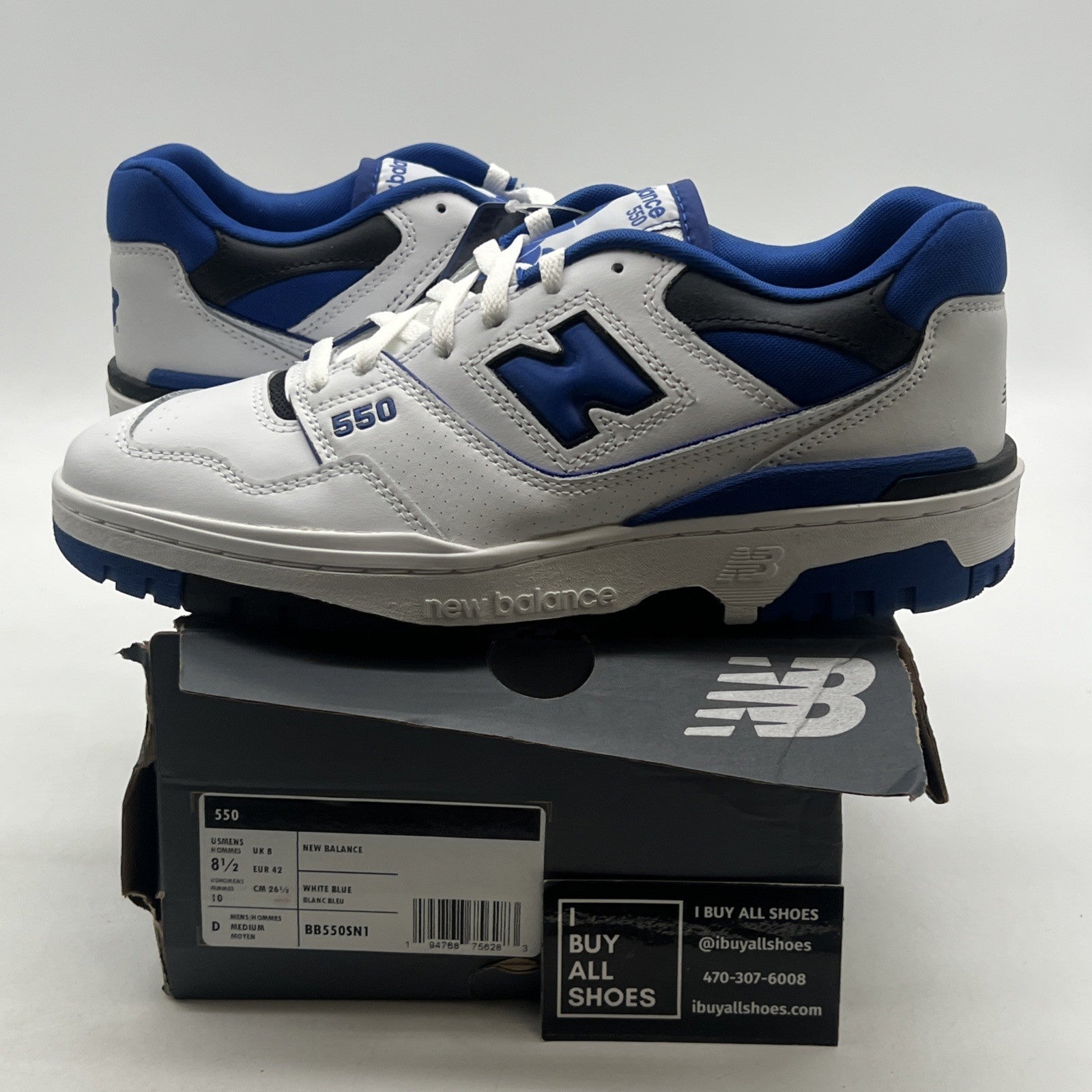 Size 8.5 - New Balance 550 White Team Royal (BB550SN1)