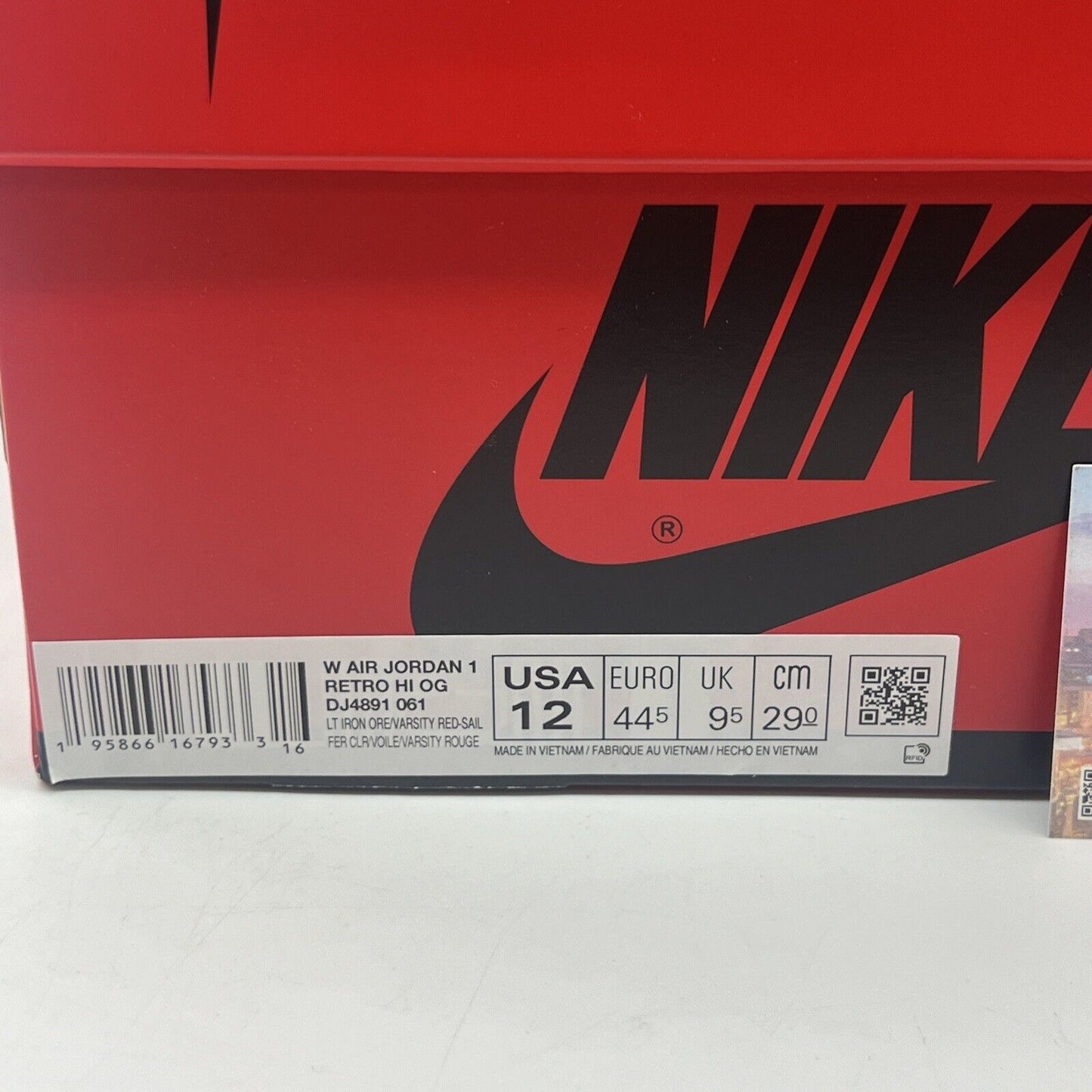 Size 12 - Jordan 1 High Varsity Red Wmns Brand New Og All White