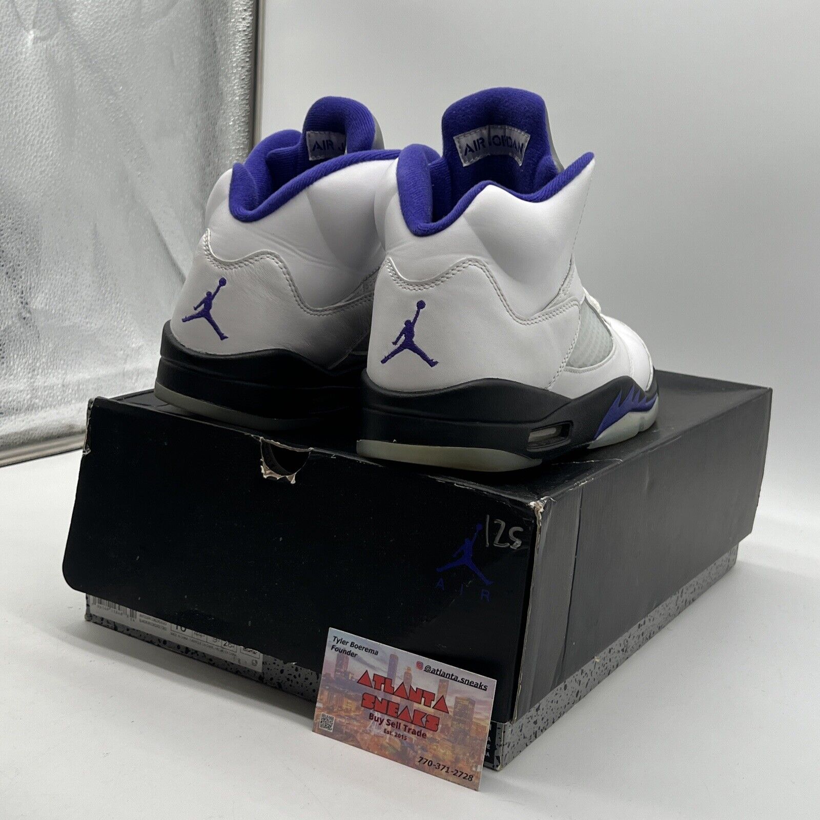 Size 10.5 - Jordan 5 Concord 2022 White Purple Black Leather (DD0587-141)