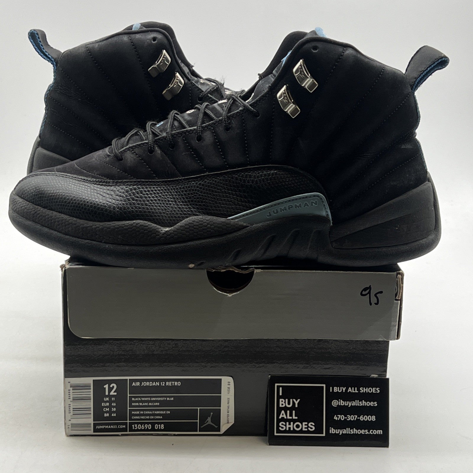 Size 12 - Air Jordan 12 Retro 2009 Nubuck (130690-018)