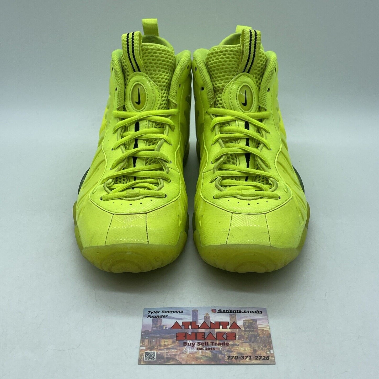 Size 6 (GS) - Nike Little Posite One Mid Volt Neon Green Black (CW1593-702)