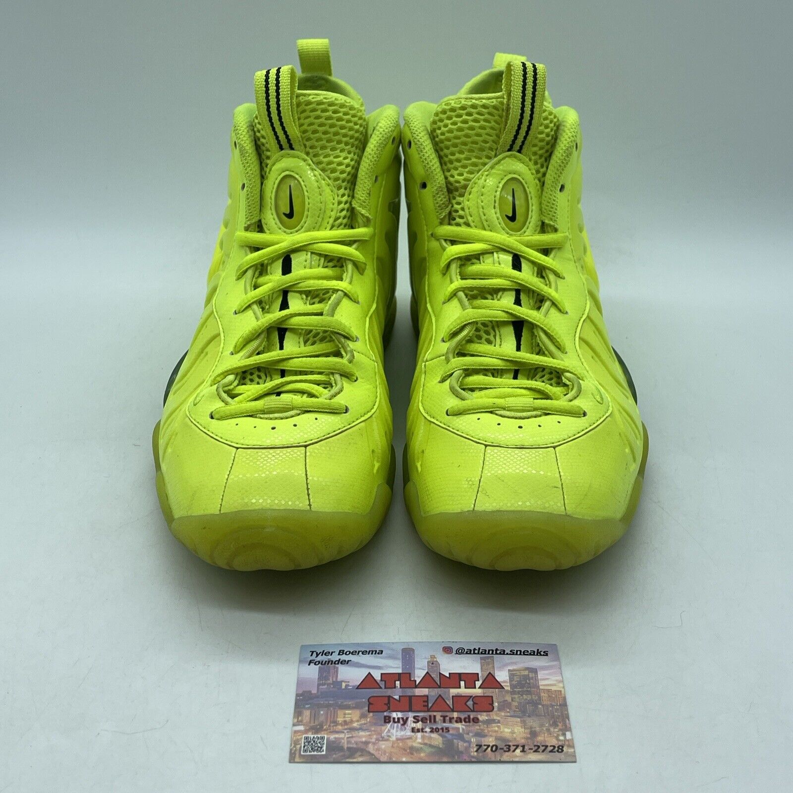 Size 6 (GS) - Nike Little Posite One Mid Volt Neon Green Black (CW1593-702)