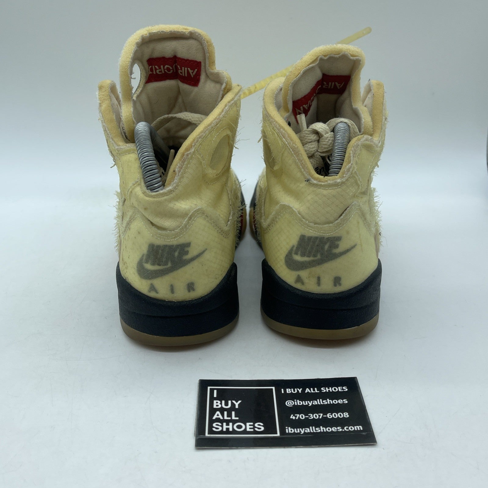 Size 5.5 - Jordan 5 SP x Off-White Mid Sail Red Black Suede (DH8565-100)