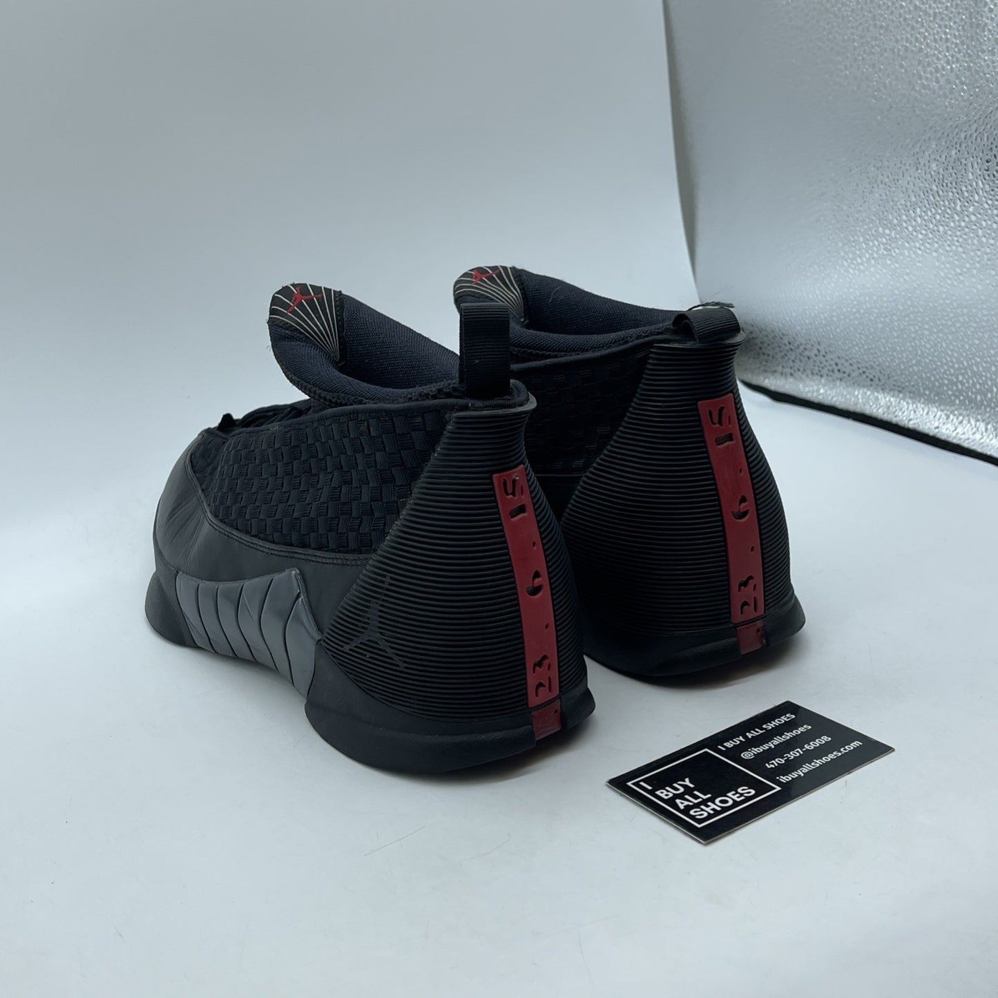 Size 11.5 - Air Jordan 15 Retro 2017 Stealth Black Suede Leather (881429-001)