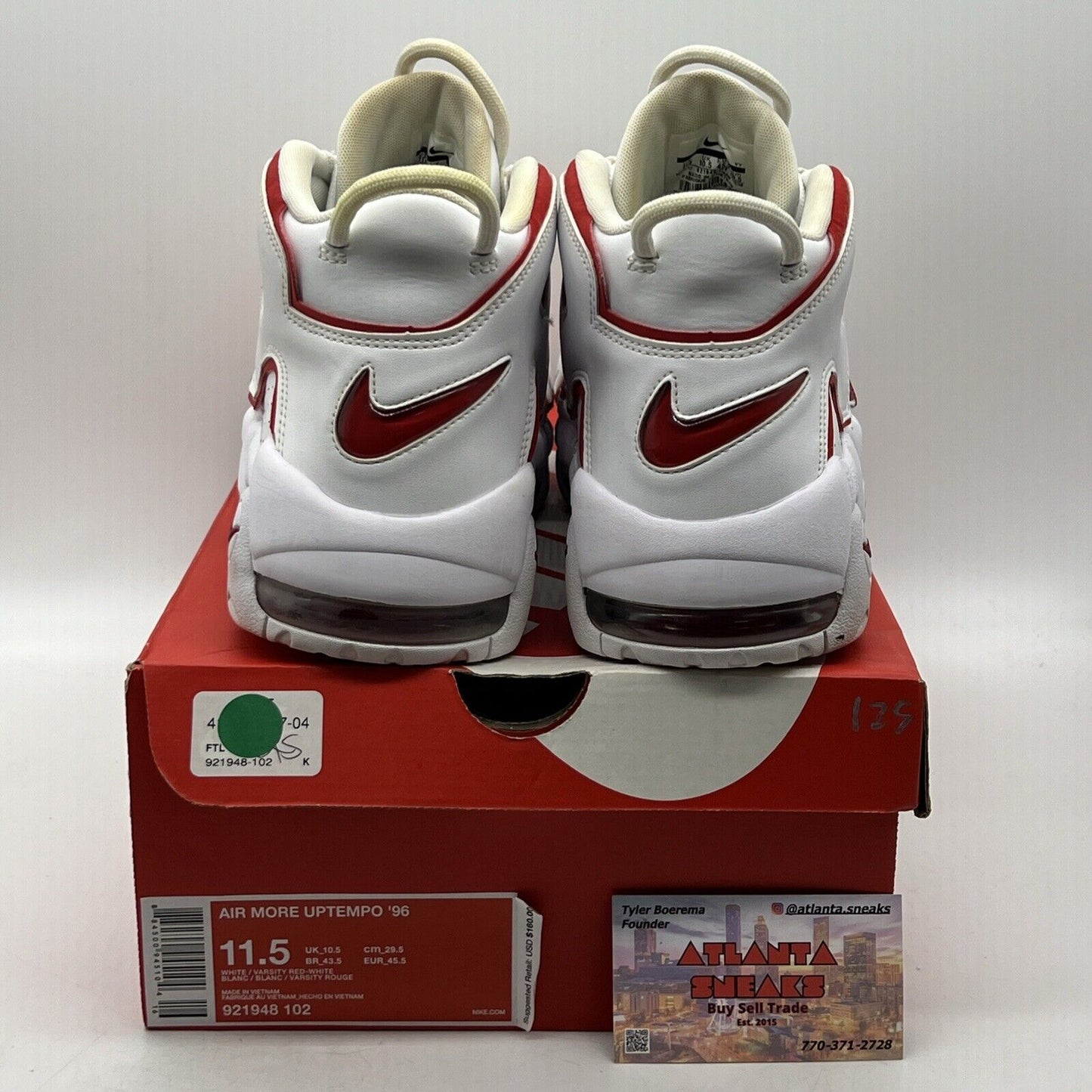 Size 11.5 - Nike Air More Uptempo White Varsity Red 2018 (921948-102)