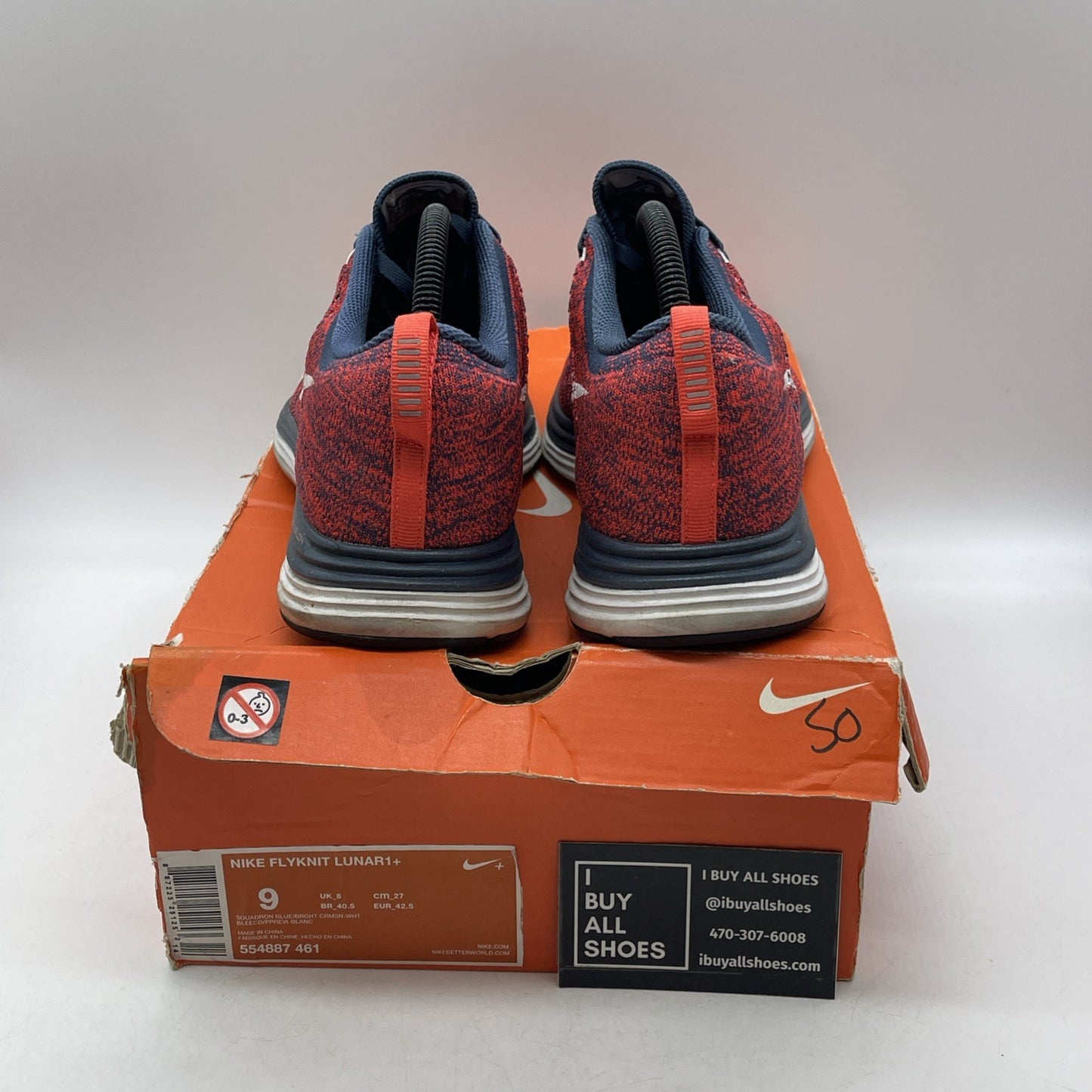 Size 9 - Nike Flyknit Lunar 1+ Red (554887-461)