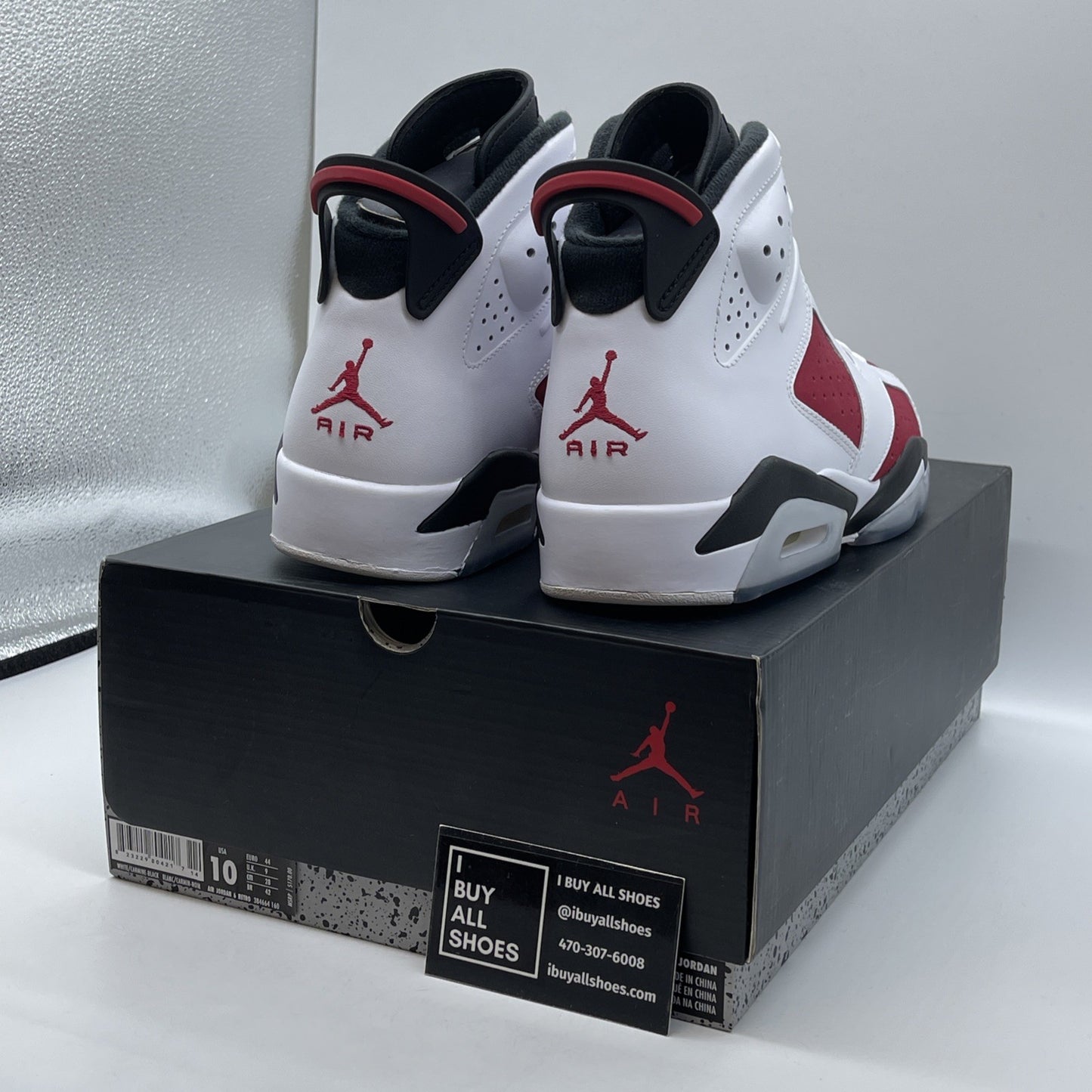 Size 10 - Air Jordan 6 Retro 2014 Carmine Red White Leather (384664-160)