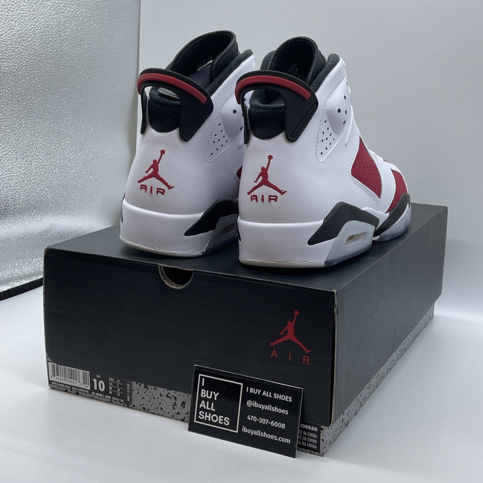 Size 10 - Air Jordan 6 Retro 2014 Carmine Red White Leather (384664-160)