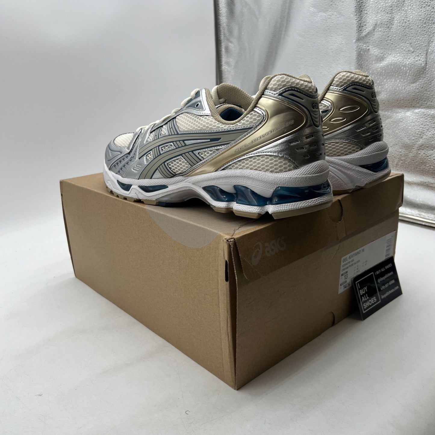 Size 13 - ASICS Gel Kayano 14 Cream Pure Silver (1201A019-105)