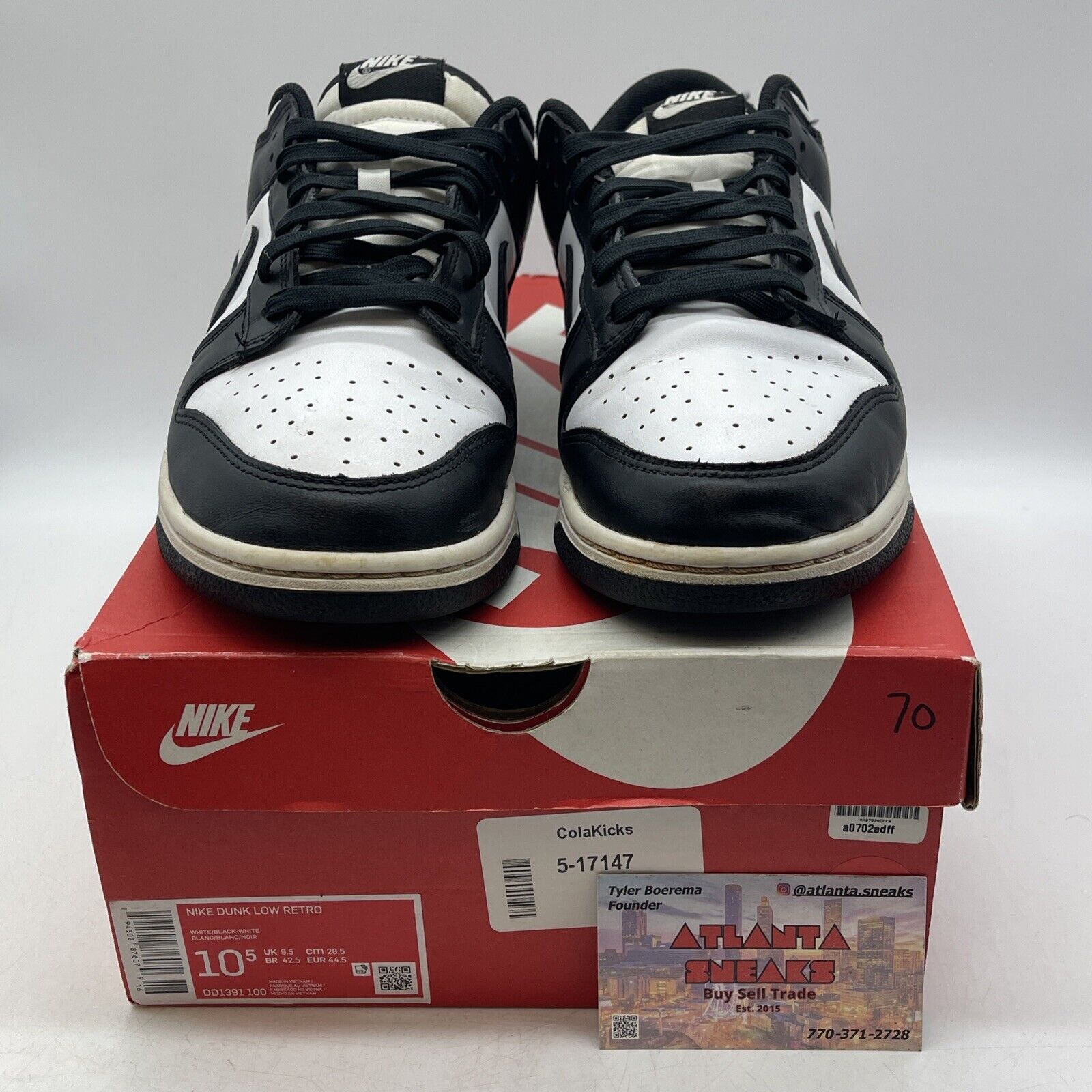 Size 10.5 - Nike Dunk Low Black White Leather (DD1391-100)