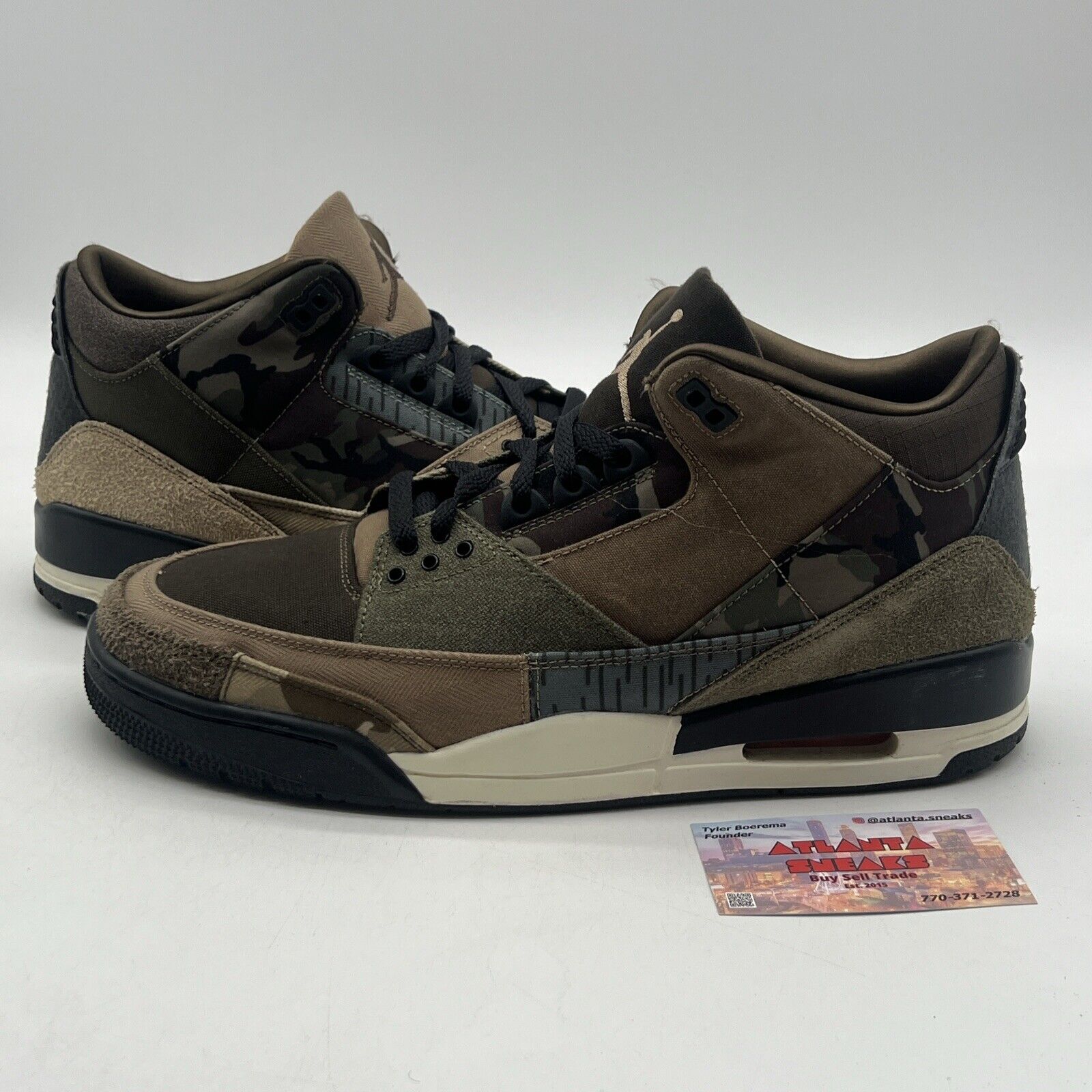 Size 12 - Jordan 3 Retro Patchwork 2021 Brown Olive Suede (DO1830-200)