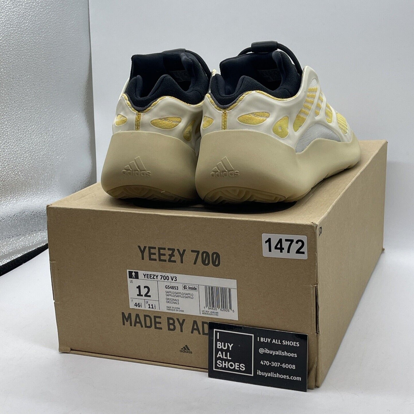 Size 12 - adidas Yeezy 700 V3 Safflower Brown Tan Black Suede (G54853)