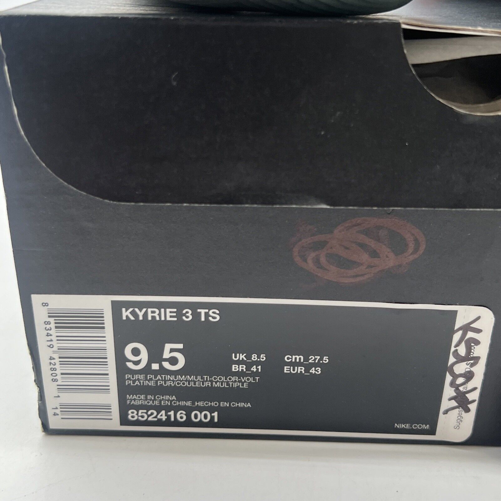 Size 9.5 - Nike Kyrie 3 Time to Shine (852416-001)