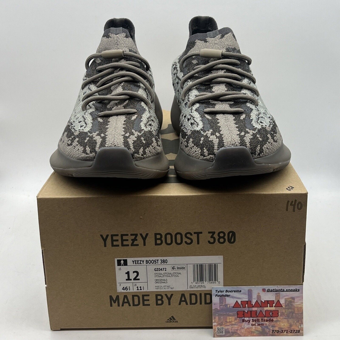 Size 12 - adidas Yeezy Boost 380 Stone Salt Grey Black (GZ0472)