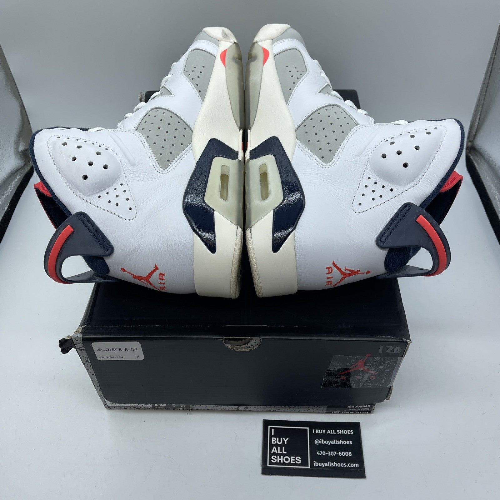 Size 10.5 - Air Jordan 6 Retro Tinker White Blue Grey Suede Leather (384664-104)