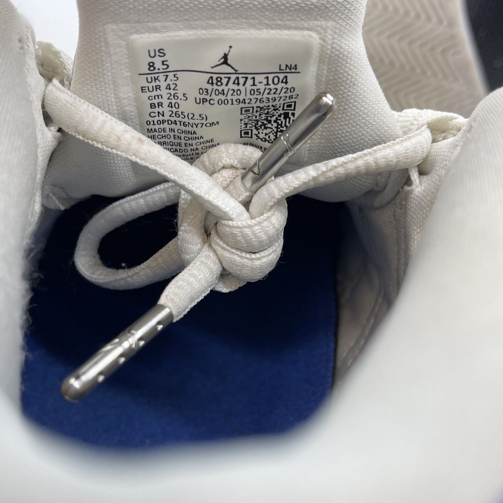 Size 8.5 - Air Jordan 14 Retro Hyper Royal White Blue Leather (487471-104)