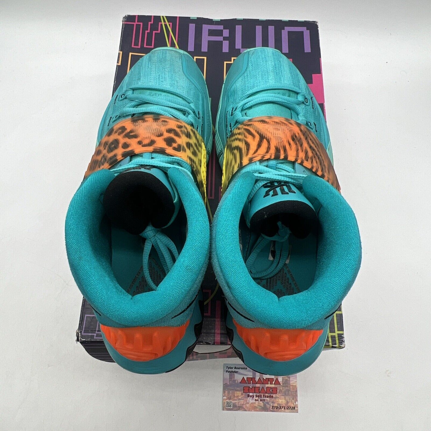 Size 11.5 - Nike Kyrie 6 Oracle Aqua Black Orange Aqua (BQ4630-300)