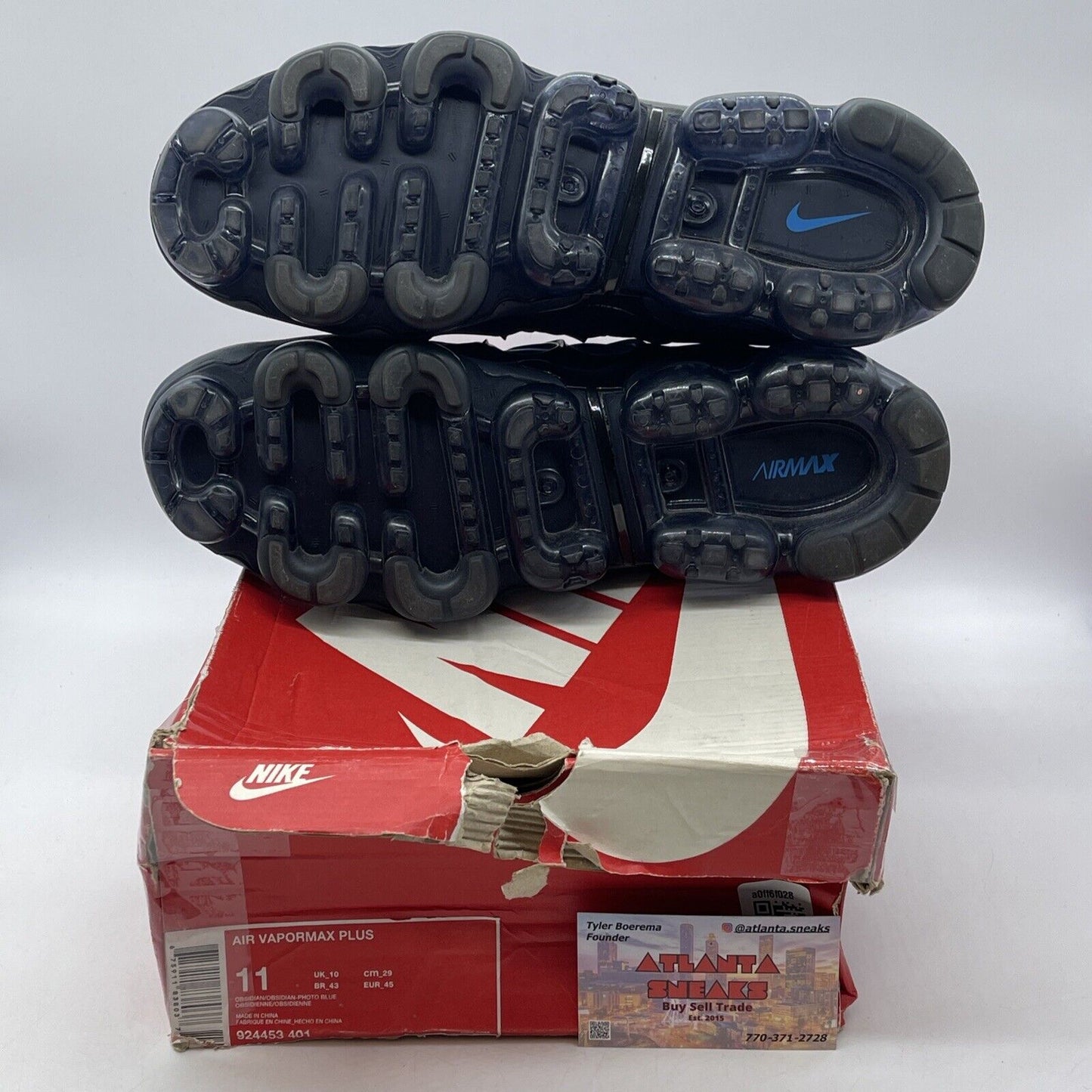 Size 11 - Nike Air VaporMax Plus Photo Blue Suede Lather (924453-401)