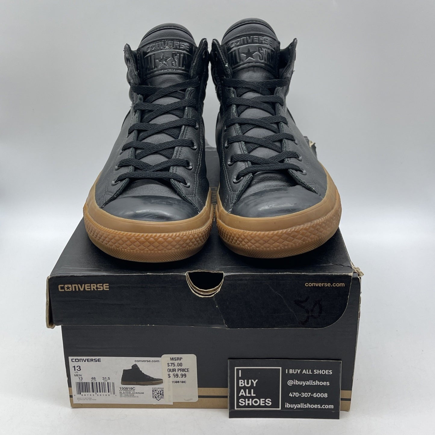 Size 13 - converse all star Black Leather (15081C)