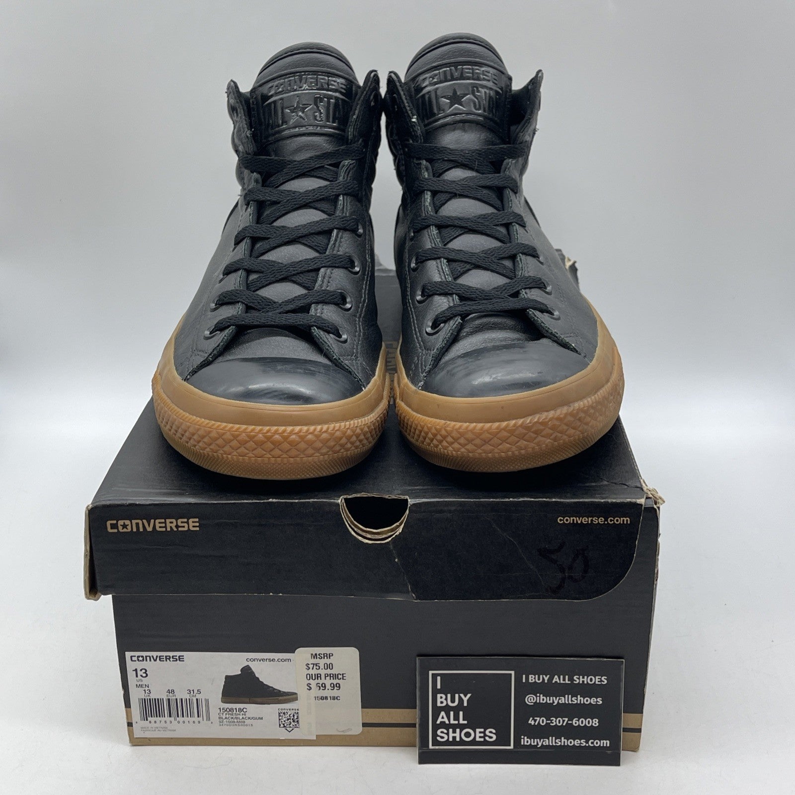 Size 13 - converse all star Black Leather (15081C)