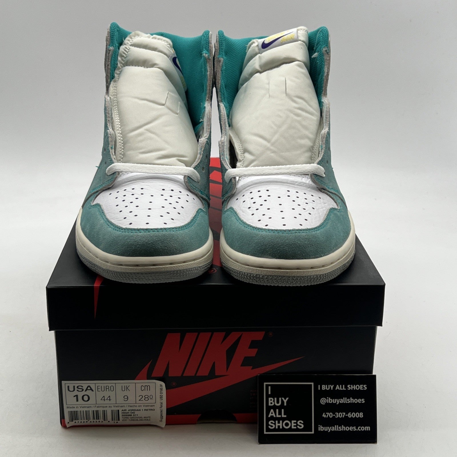 Size 10 - Air Jordan 1 Retro OG High Turbo Green (555088-311)