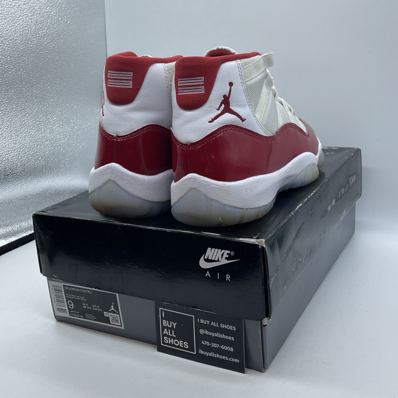 Size 9 - Jordan 11 Retro High Cherry Red White Leather Suede (CT8012-116)