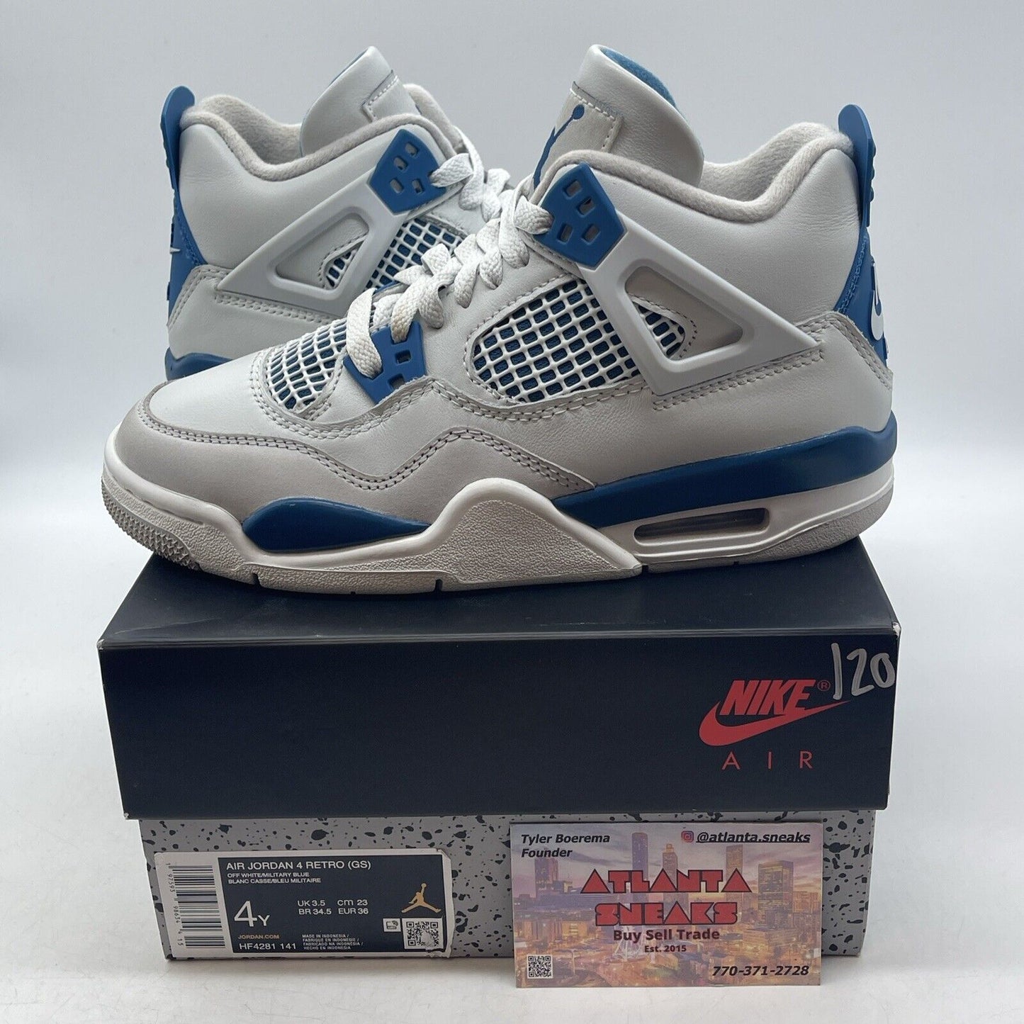 Size 4Y - Nike Air Jordan Retro Military Blue Industrial Blue (HF4281-141)