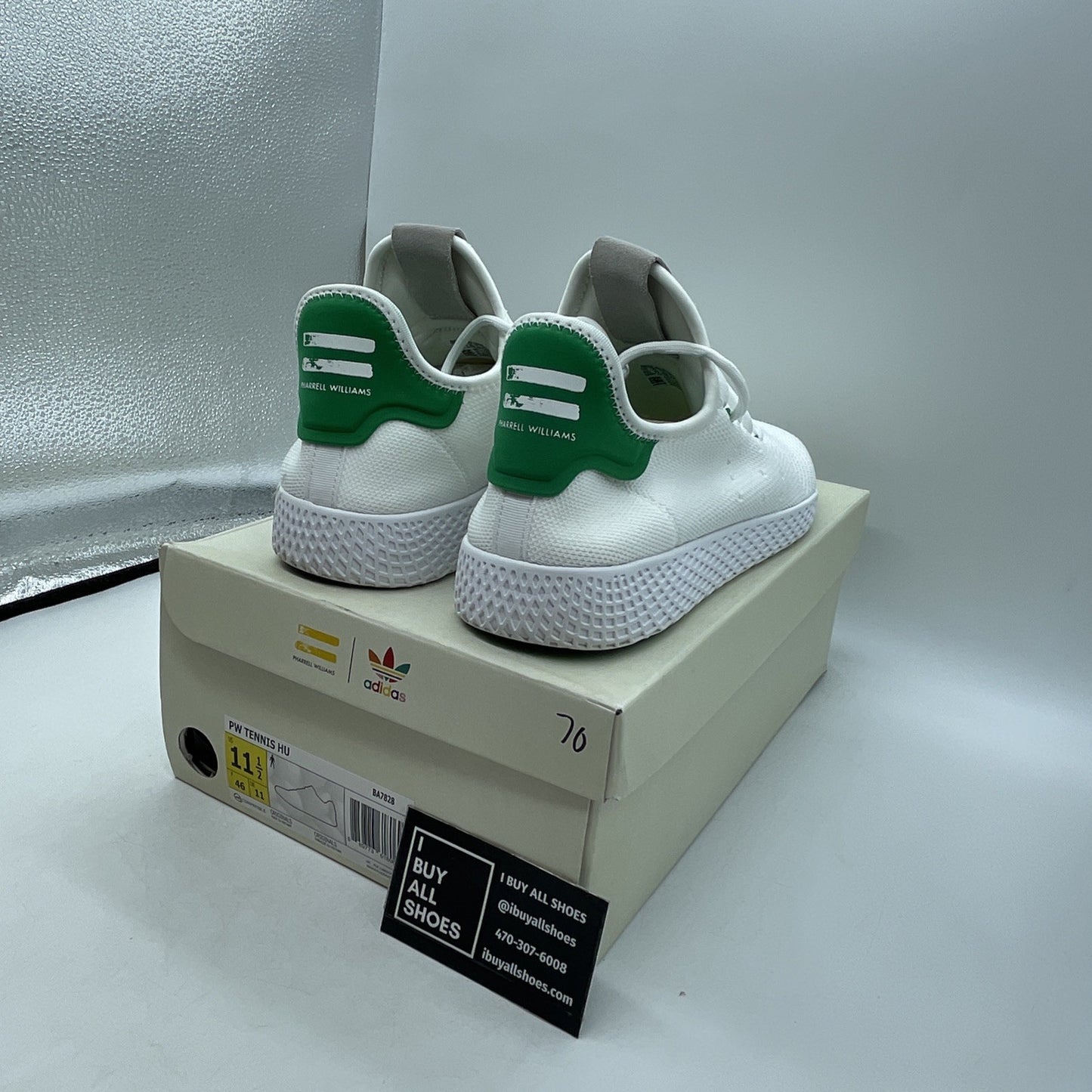 Size 11.5 - Pharrell x adidas Tennis Hu Green (BA7828)